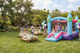 Outdoor children's party setup